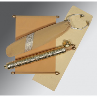 BEIGE VELVET WEDDING CARD : SC-5005B - 123WeddingCards