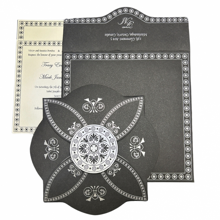 BLACK BUTTERFLY THEMED - SCREEN PRINTED WEDDING INVITATION : IN-820E - 123WeddingCards