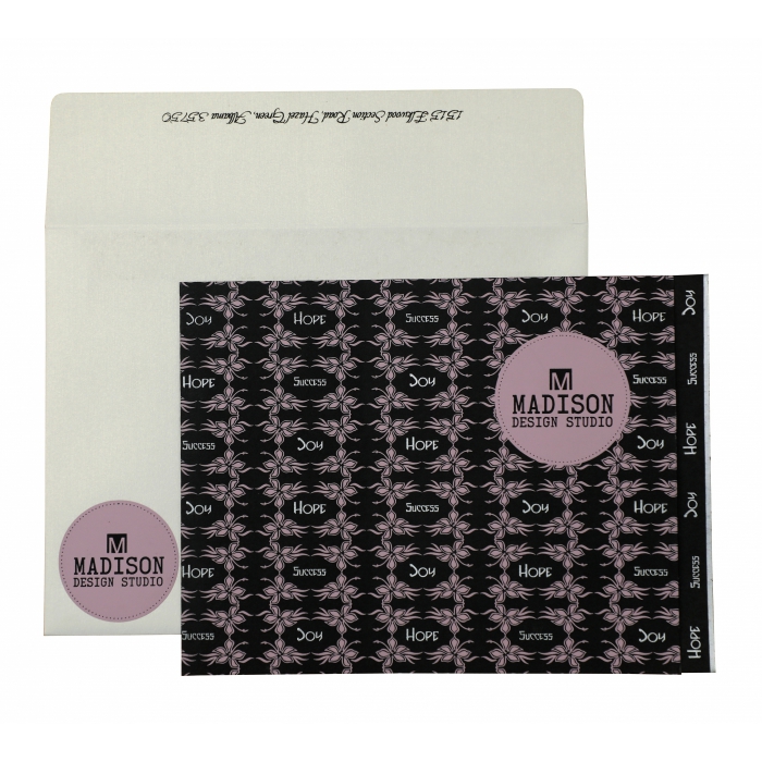 BLACK MATTE FLORAL THEMED - SCREEN PRINTED HOLIDAY CARDS : H-874 - 123WeddingCards