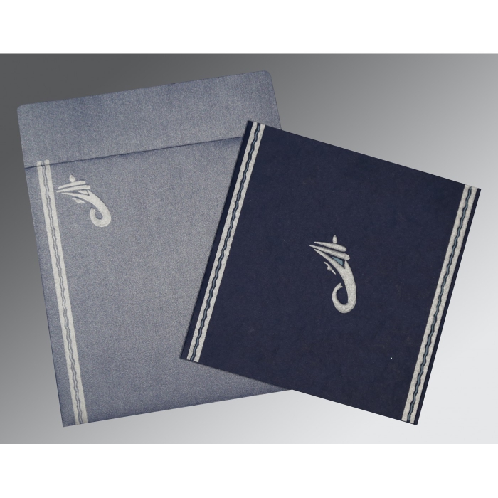 TATIANA MIDNIGHT BLUE MATTE EMBOSSED WEDDING CARD : W-2179 - 123WeddingCards
