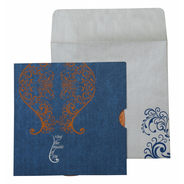 BLUE SHIMMERY SCREEN PRINTED HOLIDAY CARDS : H-865 - 123WeddingCards