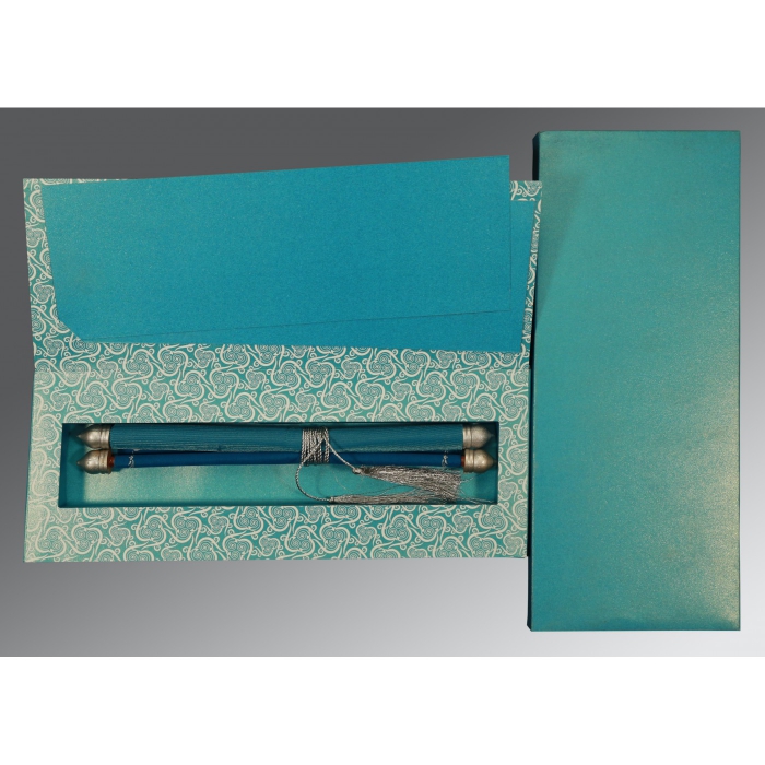 ASTRONAUT BLUE VELVET WEDDING CARD : SC-5009F - 123WeddingCards