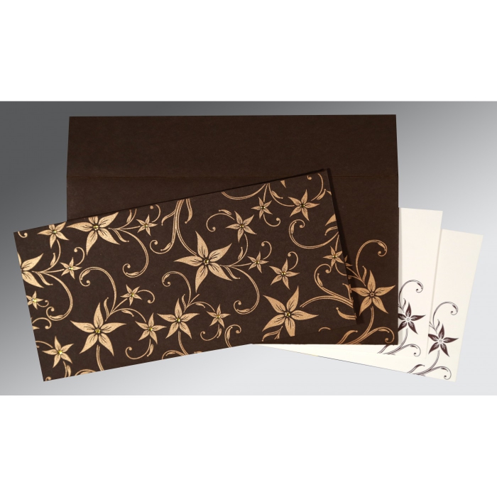 TURFTAN MATTE FLORAL THEMED - SCREEN PRINTED WEDDING INVITATION : IN-8225C - 123WeddingCards