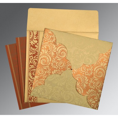 CREAM SHIMMERY BUTTERFLY THEMED - SCREEN PRINTED WEDDING CARD : IN-8235H - 123WeddingCards