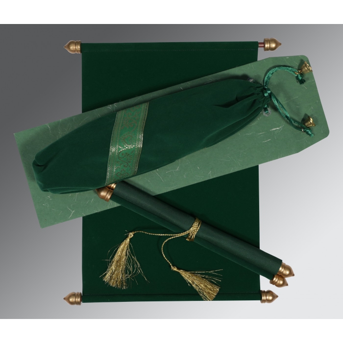 GREEN VELVET WEDDING INVITATION : SC-5004H - 123WeddingCards