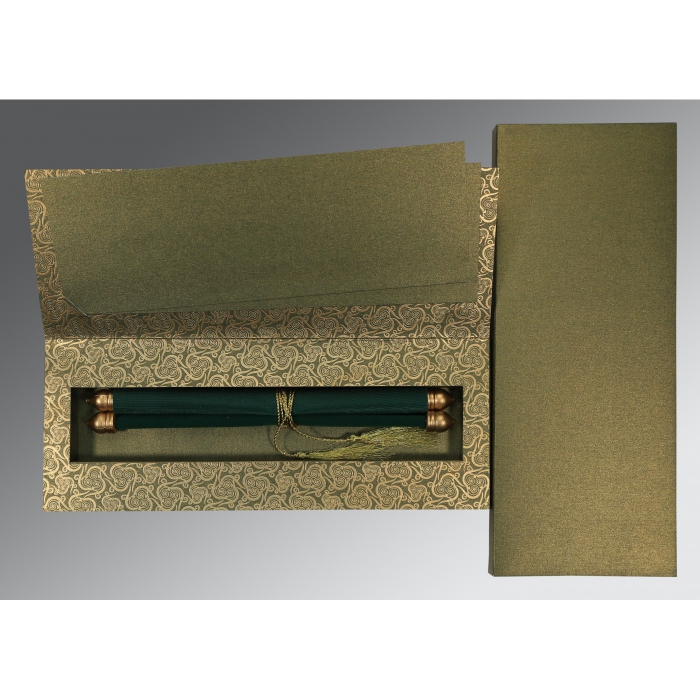 GREEN VELVET WEDDING CARD : SC-5009E - 123WeddingCards