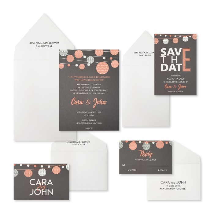 GREY MATTE SCREEN PRINTED WEDDING INVITATION : TWINKLING-NIGHTS - 123WeddingCards