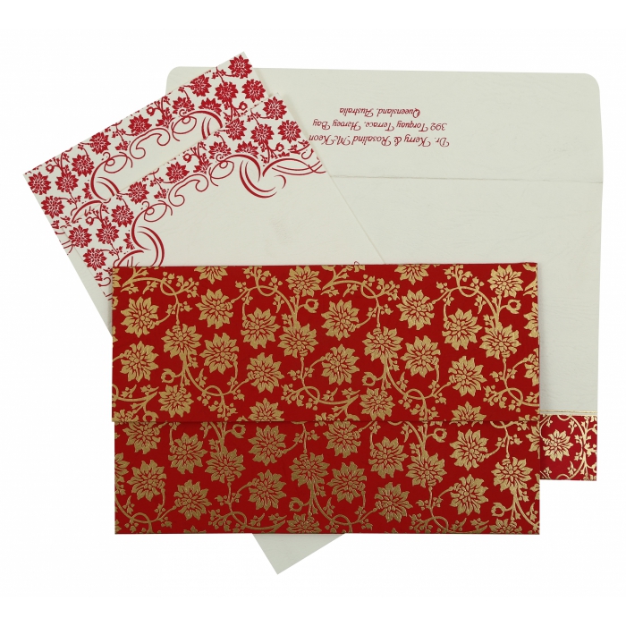 HOT PINK MATTE FLORAL THEMED - SCREEN PRINTED WEDDING INVITATION : IN-810B - 123WeddingCards