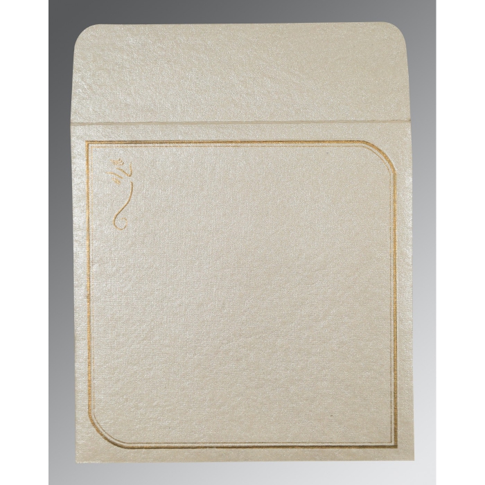 LIGHT GREY HANDMADE SHIMMER FOIL STAMPED WEDDING CARD : W-2235 - 123WeddingCards