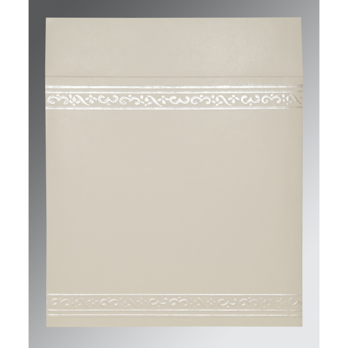 OFF-WHITE MATTE EMBOSSED WEDDING INVITATION : W-2016 - 123WeddingCards
