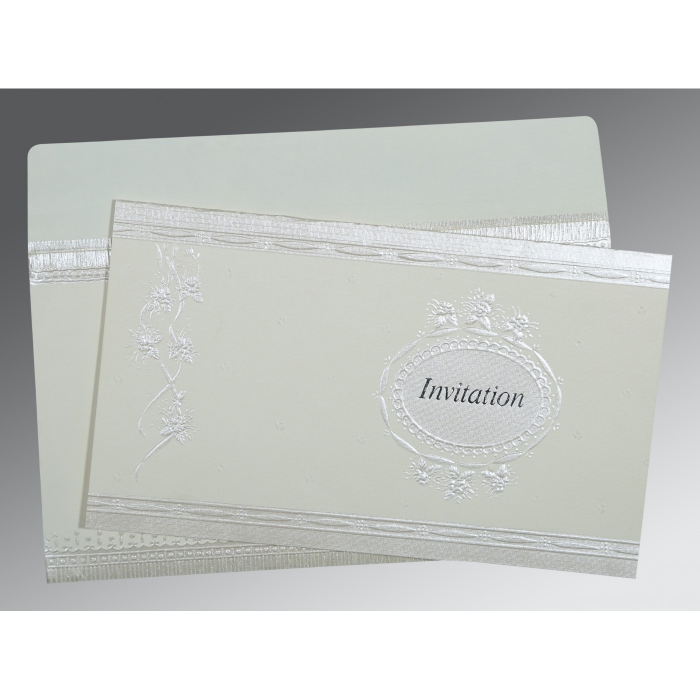 OFF-WHITE MATTE FOIL STAMPED WEDDING CARD : IN-1328 - 123WeddingCards