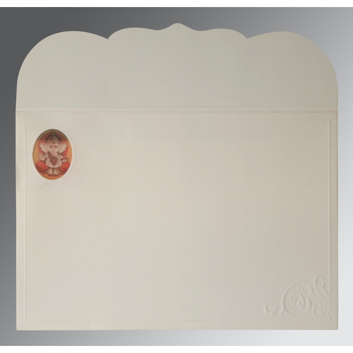 OFF-WHITE MATTE FOIL STAMPED WEDDING INVITATION : W-2206 - 123WeddingCards
