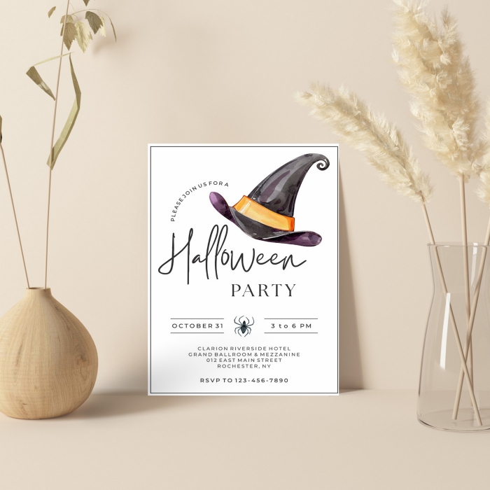 IVORY MATTE WEDDING INVITATION : HALLOWEEN-PARTY-INVITES - 123WeddingCards
