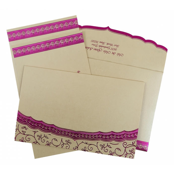 IVORY SHIMMERY FOIL STAMPED WEDDING INVITATION : IN-806C - 123WeddingCards
