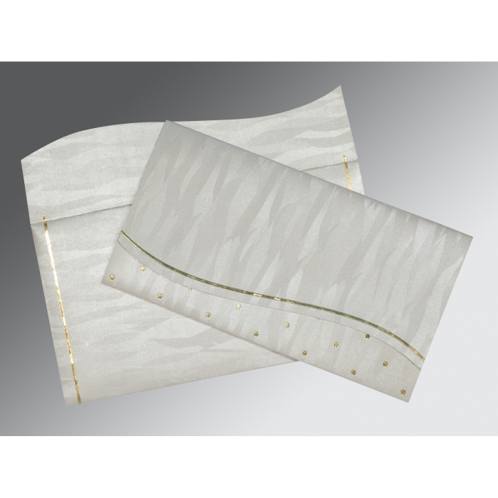 METALLIC SILVER SHIMMERY FOIL STAMPED WEDDING CARD : C-1435 - 123WeddingCards