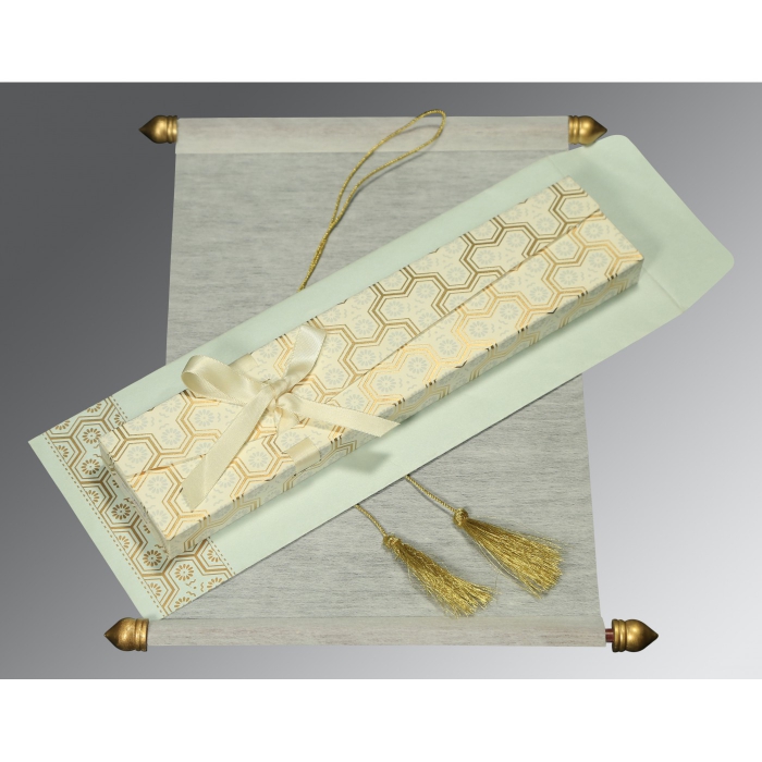 WHITE WOOLY WEDDING CARD : SC-5014J - 123WeddingCards