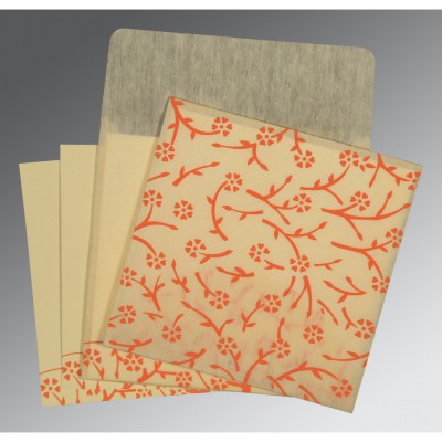 MANGO WOOLY FLORAL THEMED - SCREEN PRINTED WEDDING INVITATION : IN-8216C - 123WeddingCards