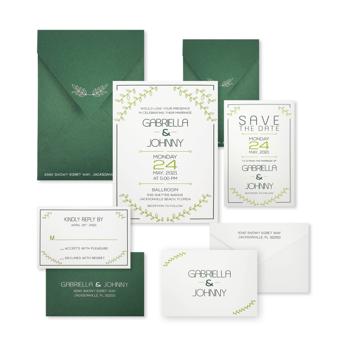  MATTE SCREEN PRINTED WEDDING INVITATION : SECRET-GARDEN - 123WeddingCards
