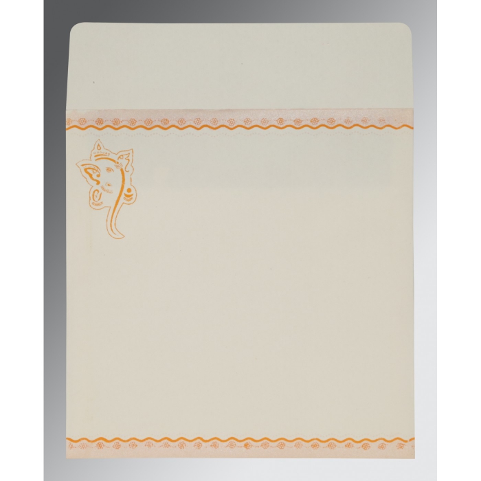 VIVID ORANGE MATTE EMBOSSED WEDDING INVITATION : W-2214 - 123WeddingCards