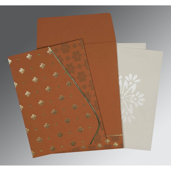 CHELSEA GEM MATTE FLORAL THEMED - FOIL STAMPED WEDDING INVITATION : IN-8237J - 123WeddingCards