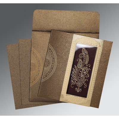 PINK BROWN GOLD SHIMMERY FOIL STAMPED WEDDING INVITATION : IN-8230M - 123WeddingCards