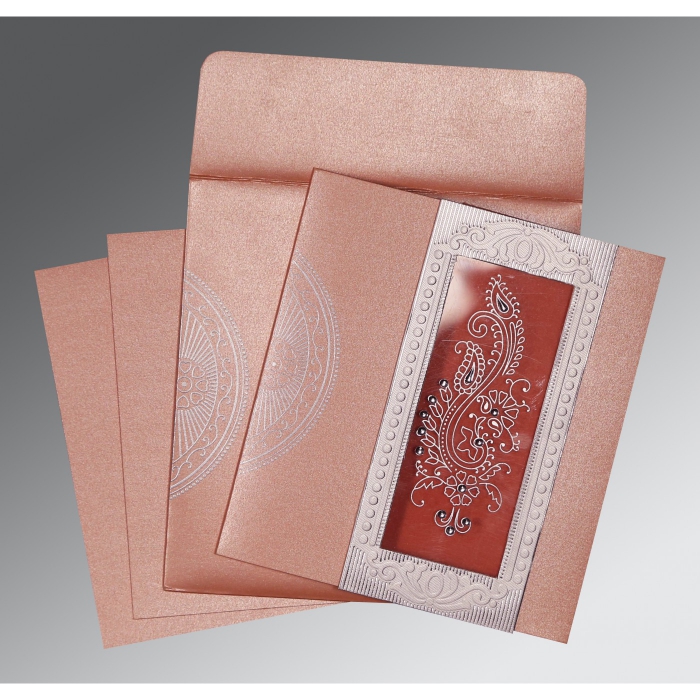PINK SHIMMERY FOIL STAMPED WEDDING INVITATION : I-8230A - 123WeddingCards