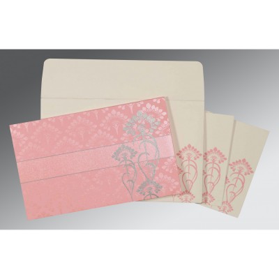PINK SHIMMERY SCREEN PRINTED WEDDING CARD : IN-8239J - 123WeddingCards