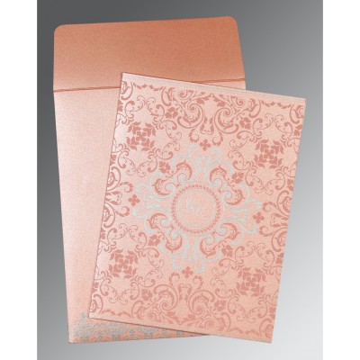 PINK SHIMMERY SCREEN PRINTED WEDDING CARD : IN-8244A - 123WeddingCards