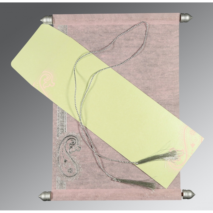 PINK WOOLY FOIL STAMPED WEDDING CARD : SC-5015D - 123WeddingCards