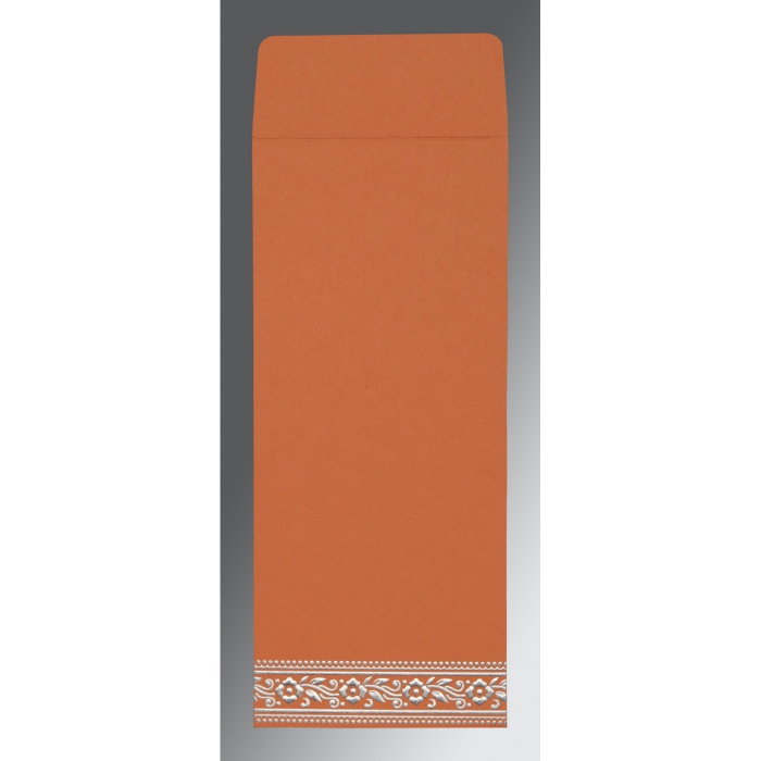 BURNT ORANGE WOOLY SCREEN PRINTED WEDDING INVITATION : IN-8220H - 123WeddingCards