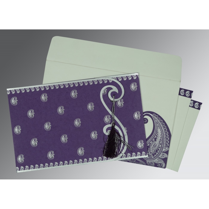 PURPLE MATTE SCREEN PRINTED WEDDING INVITATION : IN-8252B - 123WeddingCards