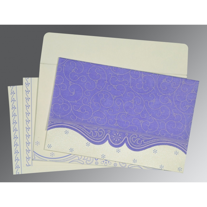 PINK PURPLE MATTE EMBOSSED WEDDING INVITATION : IN-8221E - 123WeddingCards