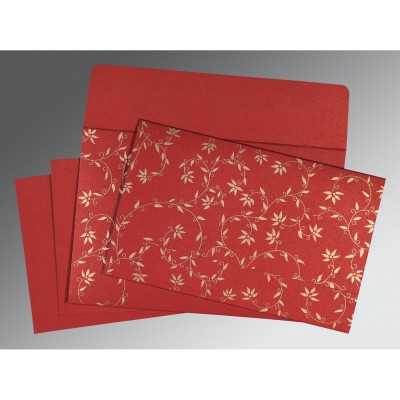 RED SHIMMERY SCREEN PRINTED WEDDING INVITATION : IN-8226G - 123WeddingCards