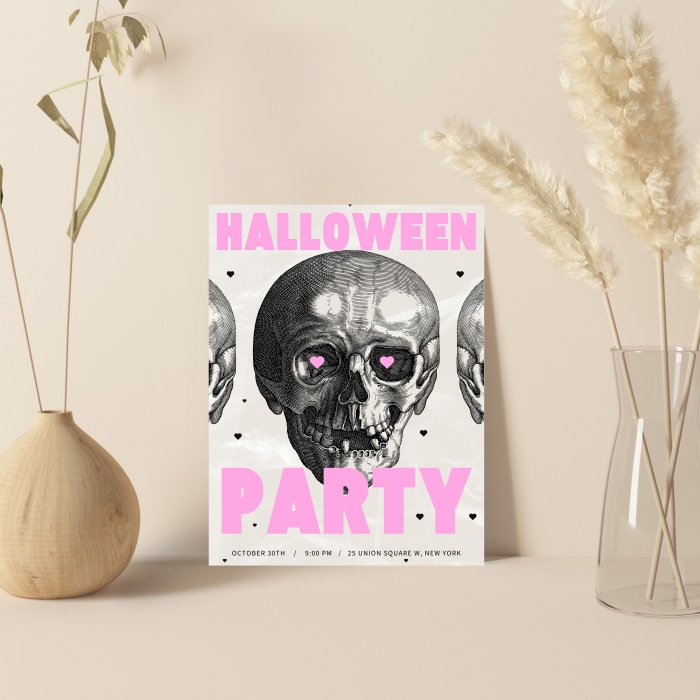 WHITE MATTE WEDDING INVITATION : HEART-HAUNT - 123WeddingCards