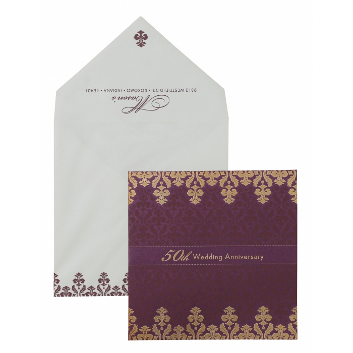 WINE RED SHIMMERY SCREEN PRINTED PARTY CARDS : PY-886 - 123WeddingCards
