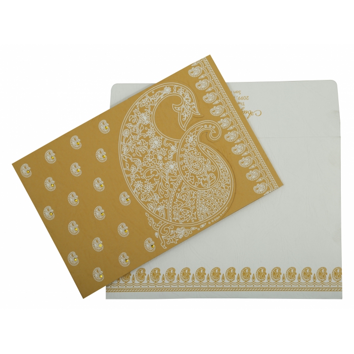 YELLOW MATTE SCREEN PRINTED WEDDING INVITATION : IN-807C - 123WeddingCards