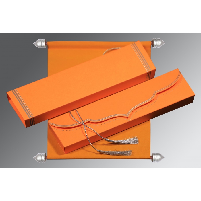 LIGHT ORANGE VELVET WEDDING INVITATION : SC-5011G - 123WeddingCards