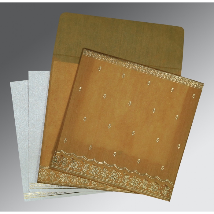 COPPER WOOLY FOIL STAMPED WEDDING CARD : IN-8242D - 123WeddingCards
