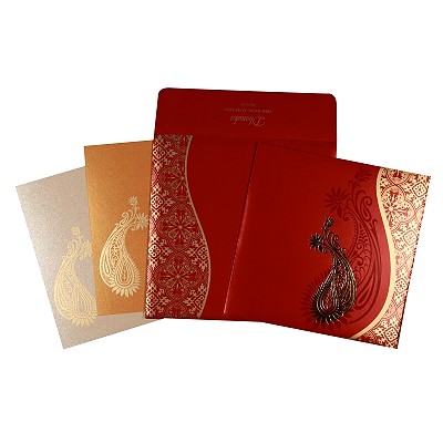 red shimmery paisley themed foil stamped wedding invitations so 1742 123weddingcards - Indian Wedding Invitations red shimmery paisley themed foil stamped wedding invitations so 1742 123weddingcards - Indian Wedding Invitations